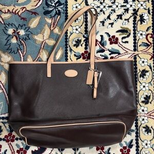 Coach Brown and Tan Leather Tote